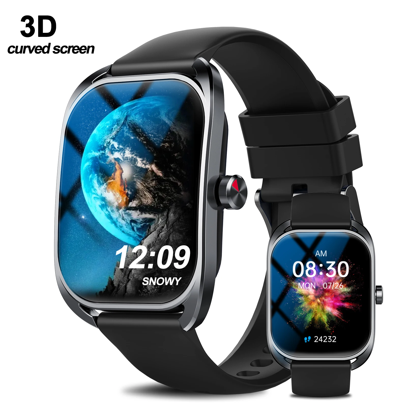 3D curved screen technology, Smart watch, wireless calling /dial,for iPhone/Andriod,sports watches