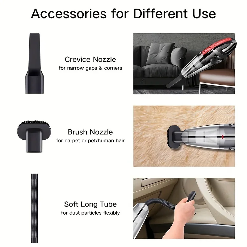 Handheld Vacuum Car Vacuum Cleaner Cordless Mini Portable Pet Hair Vacuum for Carpet, Couch, Stairs Powerful Vacuum Cordless