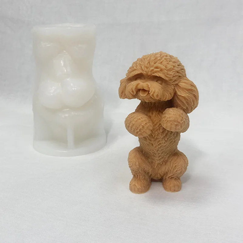 3D Dog Teddy Puppy Shar Pei Animal Scented Candle Silicone Mold Poodle Aromatherapy Resin Gypsum Mould  DIY Teddy Plaster Molds