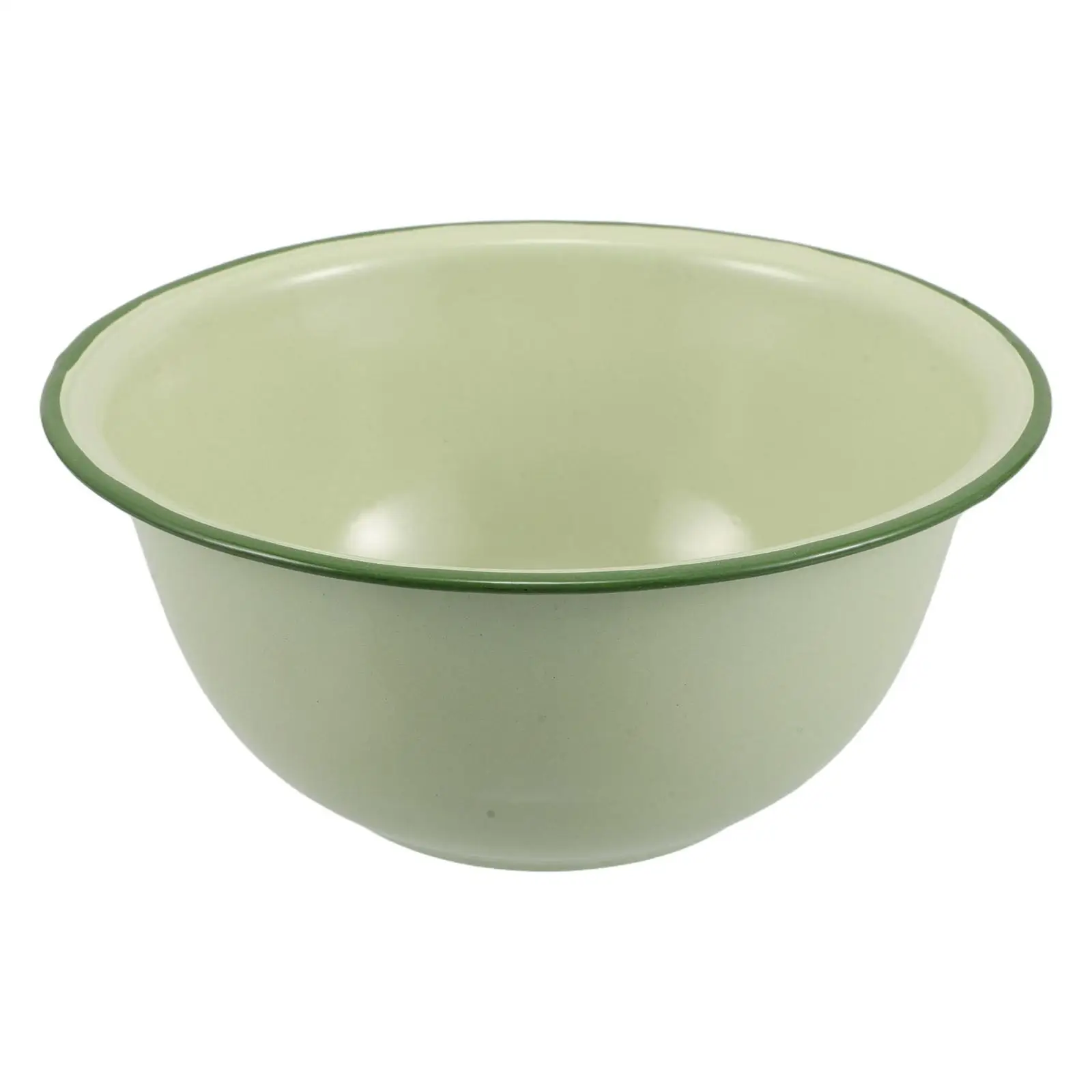 

Enamel Bowl Retro Green Deep Capacity Thick Design Japanese Ramen Noodle Cereal Fruit Bowl Asian Kitchenware Enamel Basins