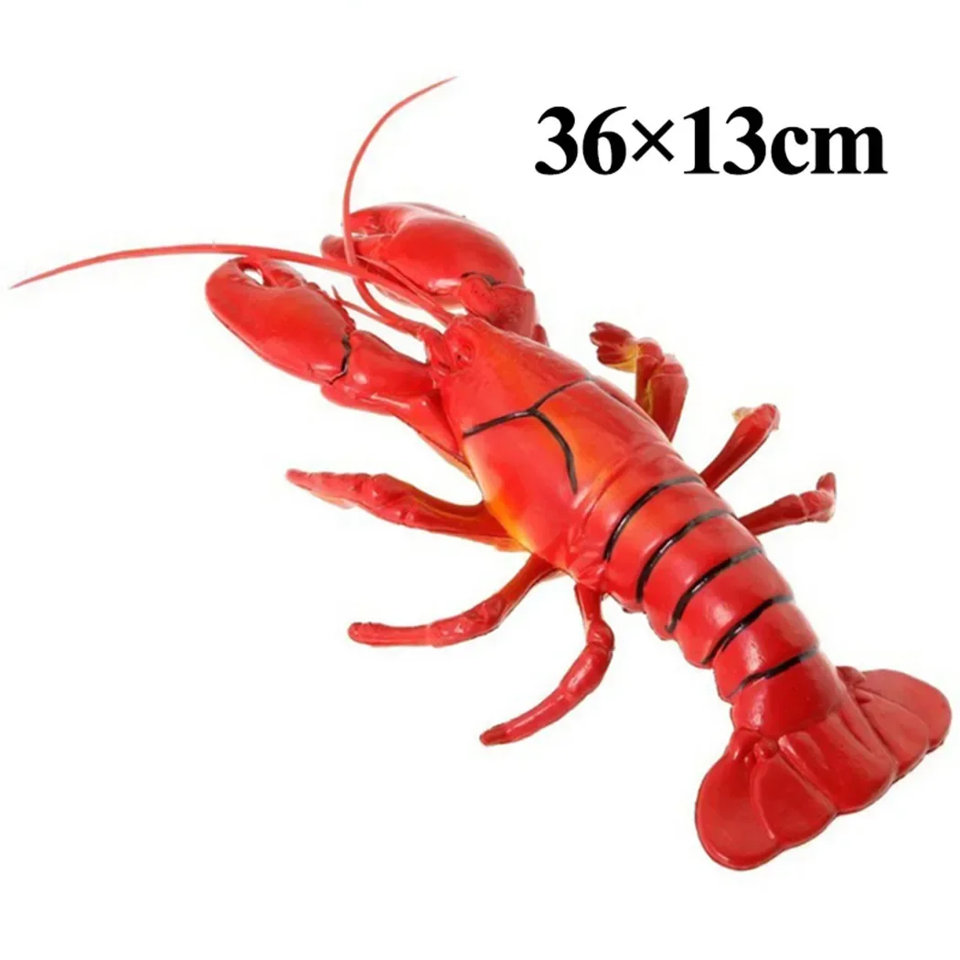 1 * camarones emulados 14x5 pulgadas modelo de langosta grande falso para exhibición animales marinos artificiales decoración producción modelo de acuático