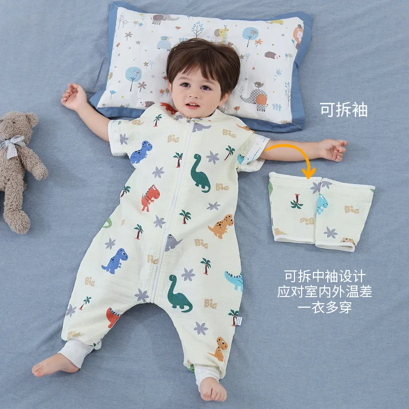 Baby Autumn Musline Long Sleeves Sleeping Bags Infant Wearable Blanket Soft Vest Cotton Sleep Sack Pajama Sleepwear for Toddler