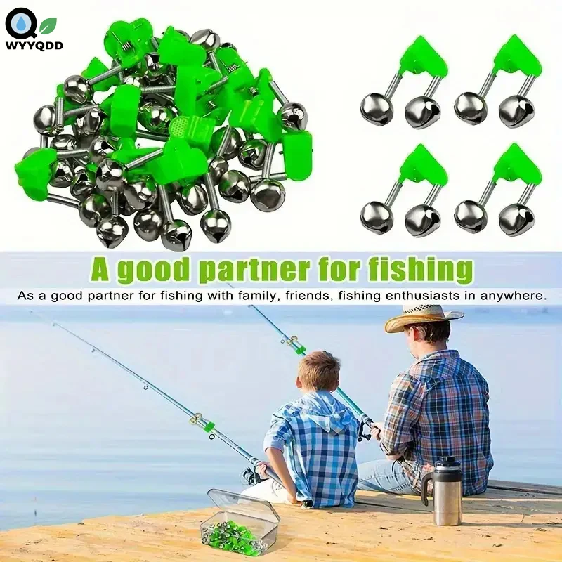 

Stainless Steel Alert Bells Plastic Fishing Rod Clips,Bite Indicator for Enhanced Fishing Experience,Tackle Accessories