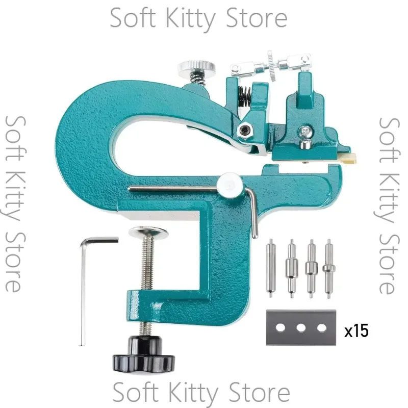 Manual Leather Skiver Leather Splitter Paring Machine Leathers Craft Edge Skiving Machine with 15 Blades