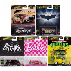 Hot Wheels-Pop Culture Toy Car para Meninos, 1:64 Diecast, Forza, Audi RS6, Batman, Cavaleiro, Batmóvel, Modelo Barbie, Presente Premium, Oficial