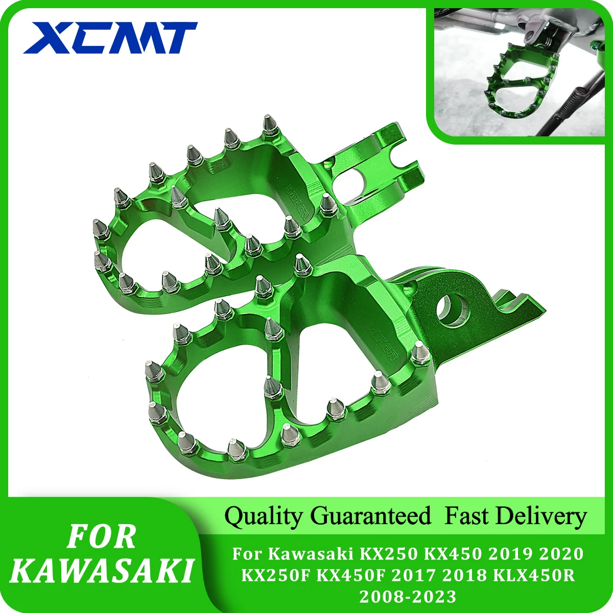 Motorcycle CNC Rests Pedals Footpegs Foot Pegs For Kawasaki KX250F KX450F KX250X KX450X KLX450R KX 250F 450F 2006-2021 2022 2023