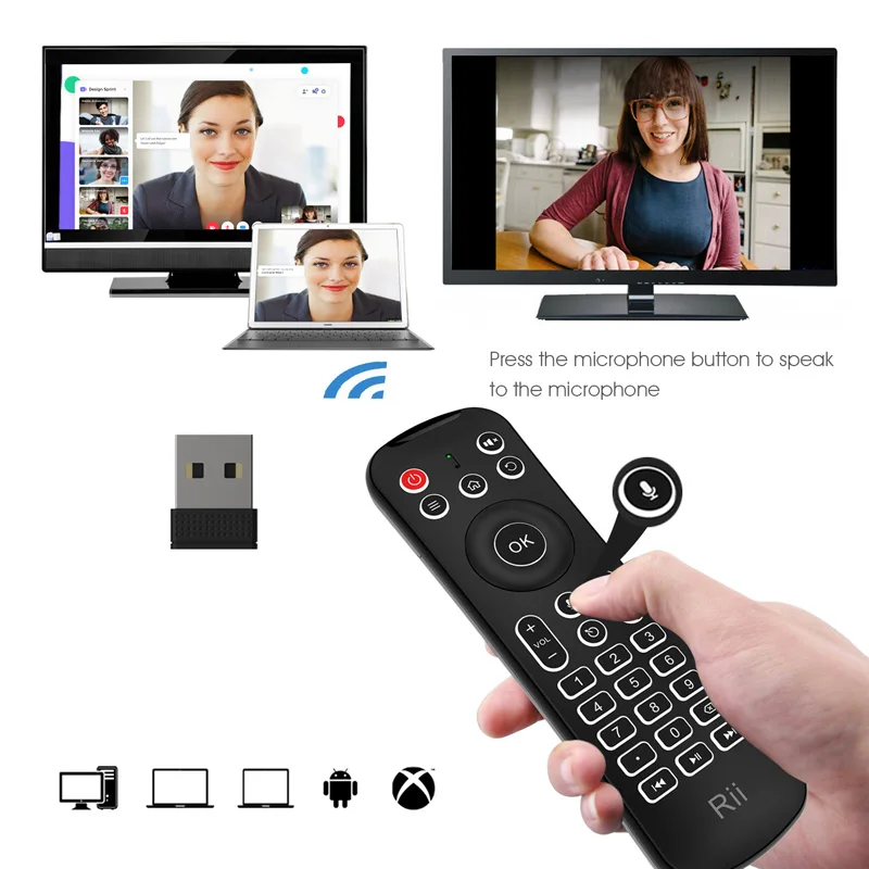 Rii Mini MX6 2.4G Mini Wireless Keyboard With Mouse Remote control Compatible For Windows Android TV Box Smart TV