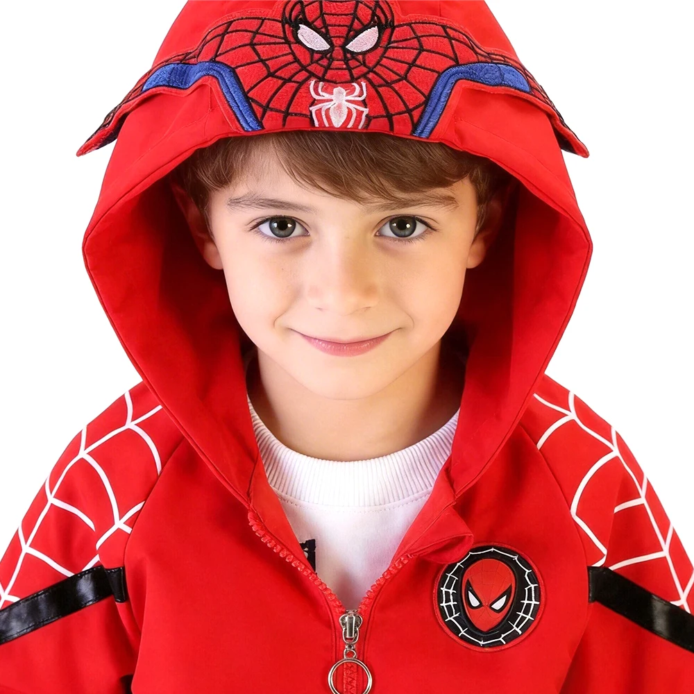 

Cartoon Spiderman Costume Jacket Spier-Man Zipper Outerwear Winter Hooded Sweatshirt Halloween Mardi Gras Birthday Party Gifts