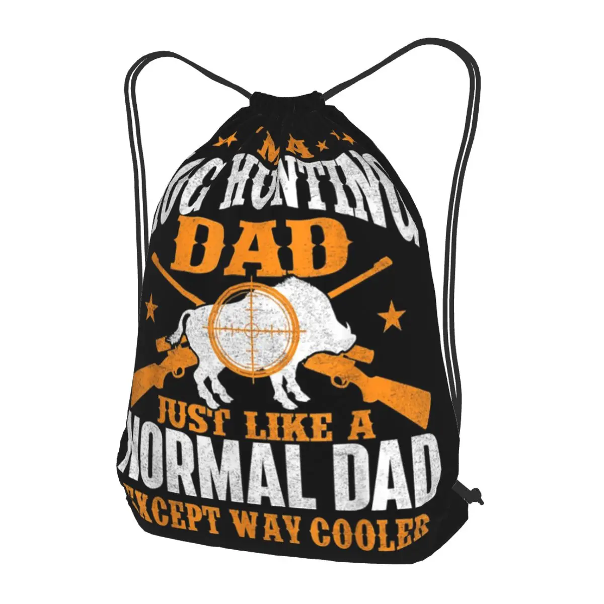 I'm A Hog Hunting Dad Boar Hunting Wild Hog Hunter Backpacks Fashion Drawstring Bags Sundries Bag Book Bags for Man Woman