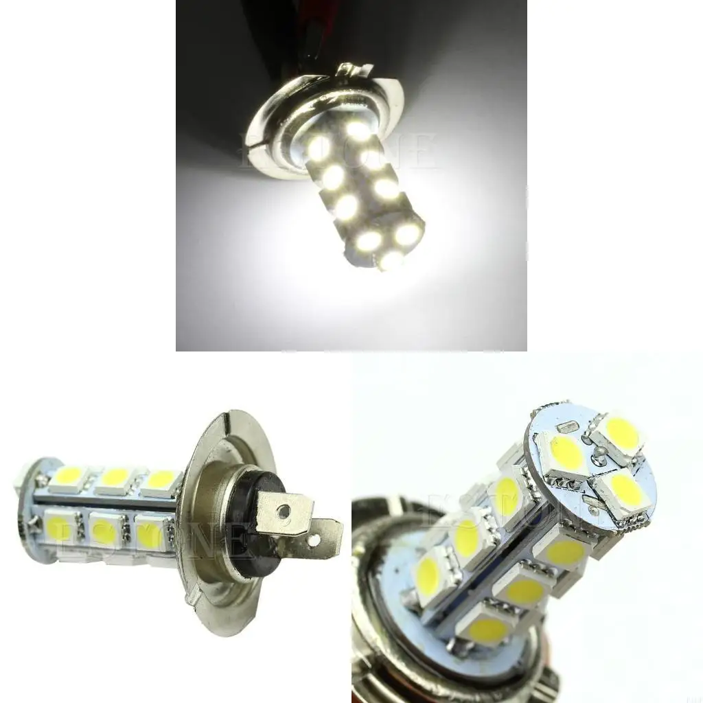 F1CF High Low Beam Headlight Motorcycle Highlight LED Fog Bulbs 12V H7 5050 18 Lamp Driving Running L