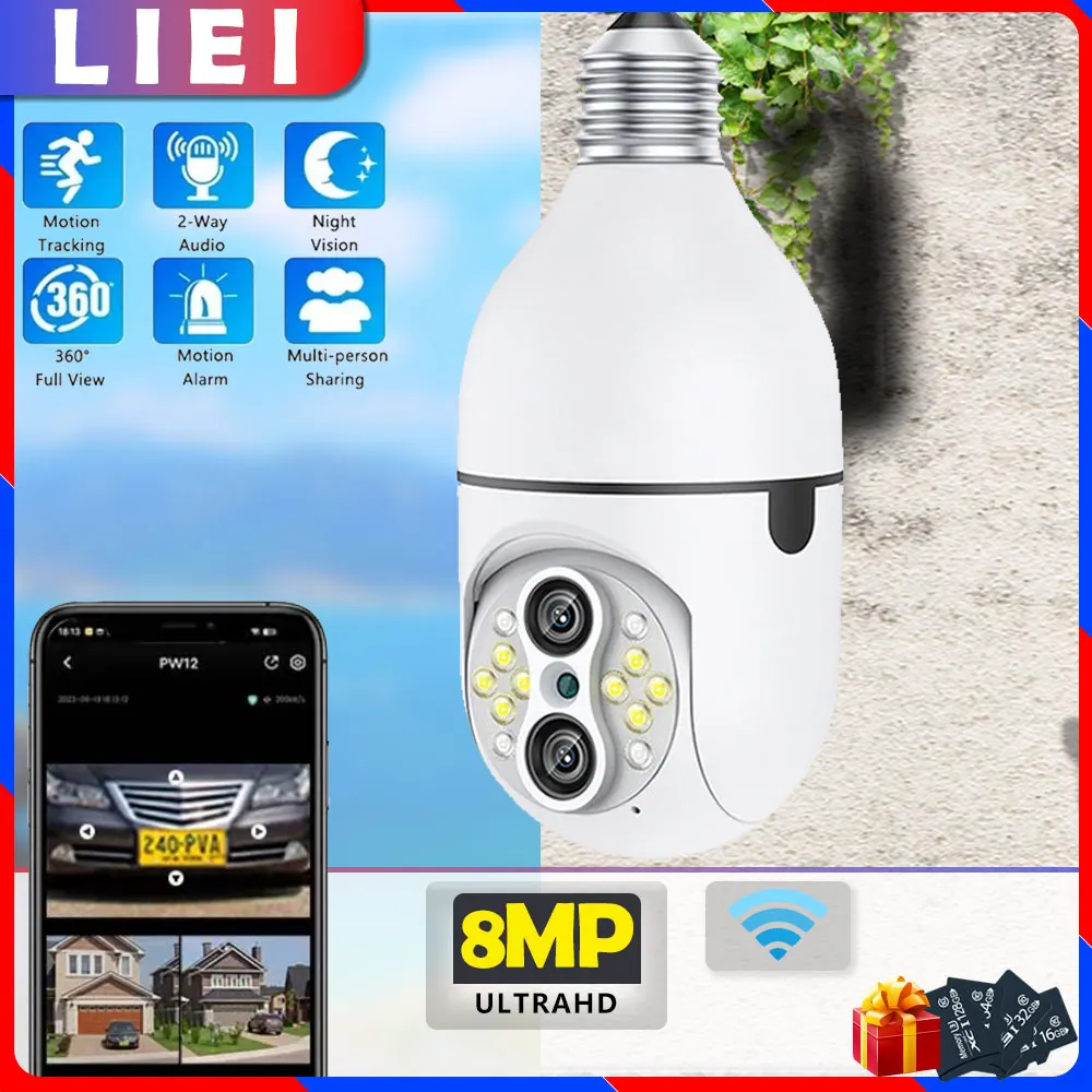 

LIEI 8MP AI Human Tracking Wifi IP Camera 10X Zoom Audio Night Color 360 Smart Camera Outdoor Wired Security Surveillance Camera