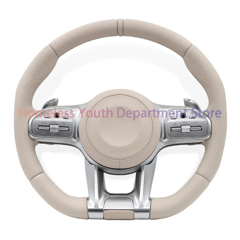 Beige Steering wheel for Mercedes Benz AMG W117 W166 W177 W197 W204 W205 W212 W213 W216 W217 W218 W222 W253 W257 GLE G63 C63 GT