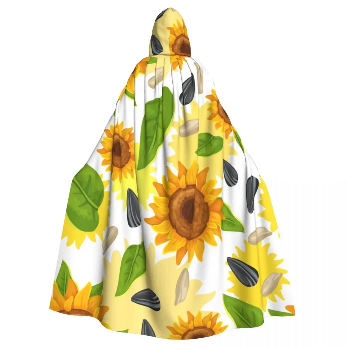 Sunflower Adult  Cape Hooded Medieval Costume Witch Wicca Elf Purim Carnival Party