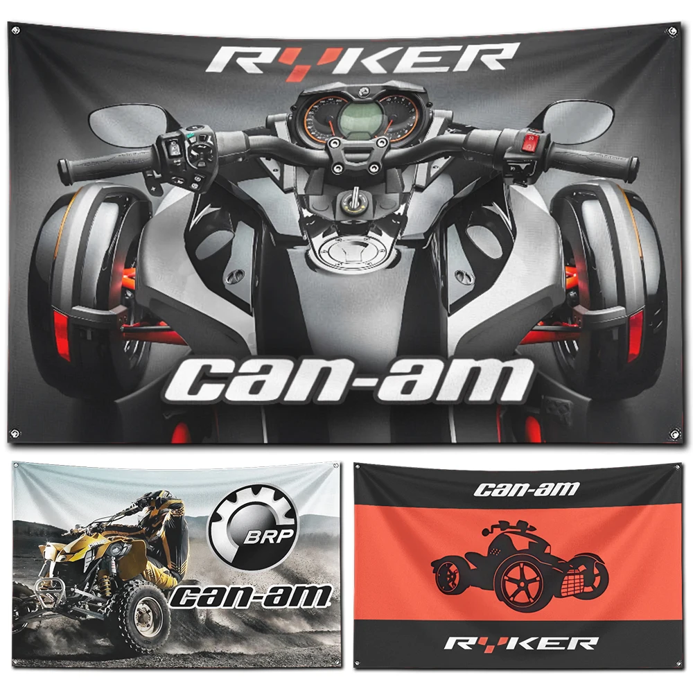 

60x90cm Can Am BRP Motorcycle Racing MC Flag Polyester Digital Printing Banner for Garage Wall Art Out Door Decoration