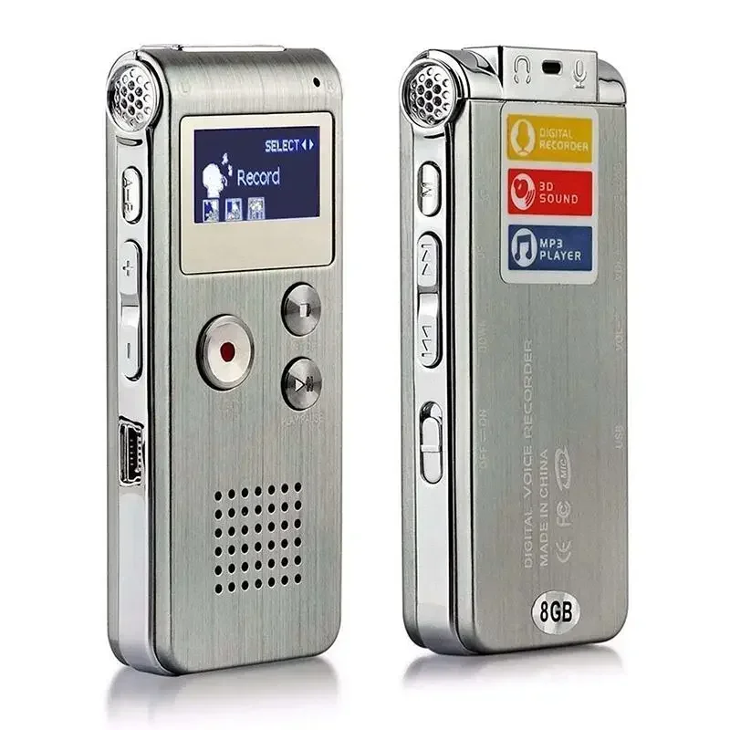 Mini enregistreur vocal professionnel, lecteur MP3, dictaphone statique, son audio, clé USB, 8 Go