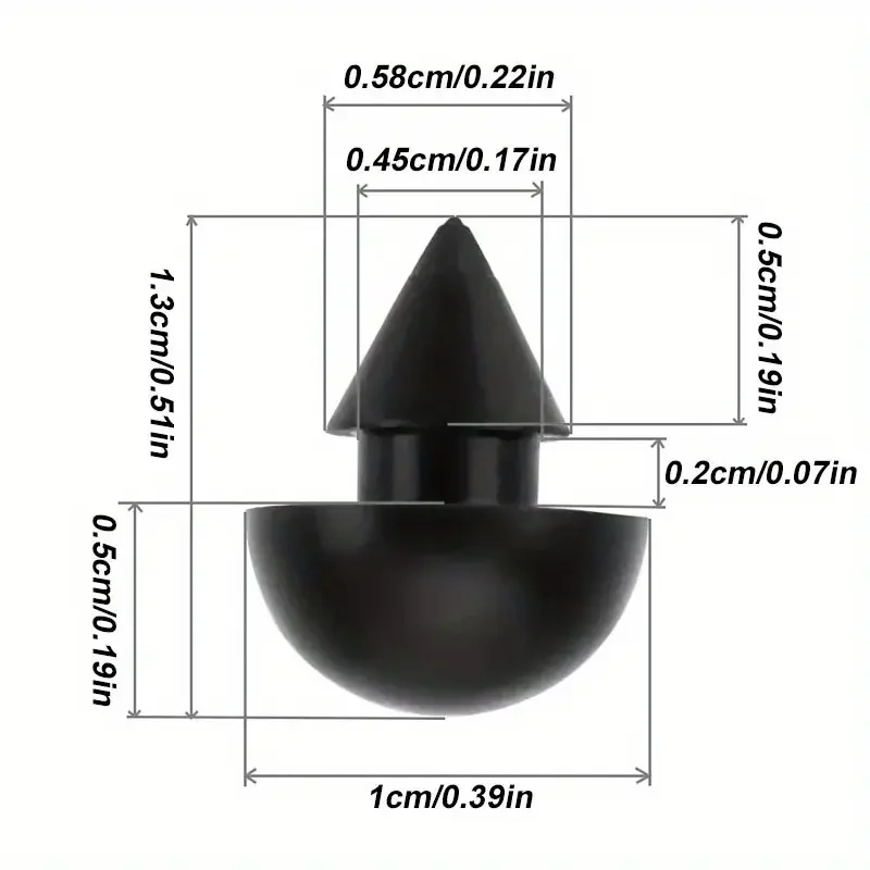 10pcs Black Rubber Bumpers for Caravan Camper - 4.5mm Heatproof Spacers, Non-Slip Lid Lifters to Prevent Scratches & Spills