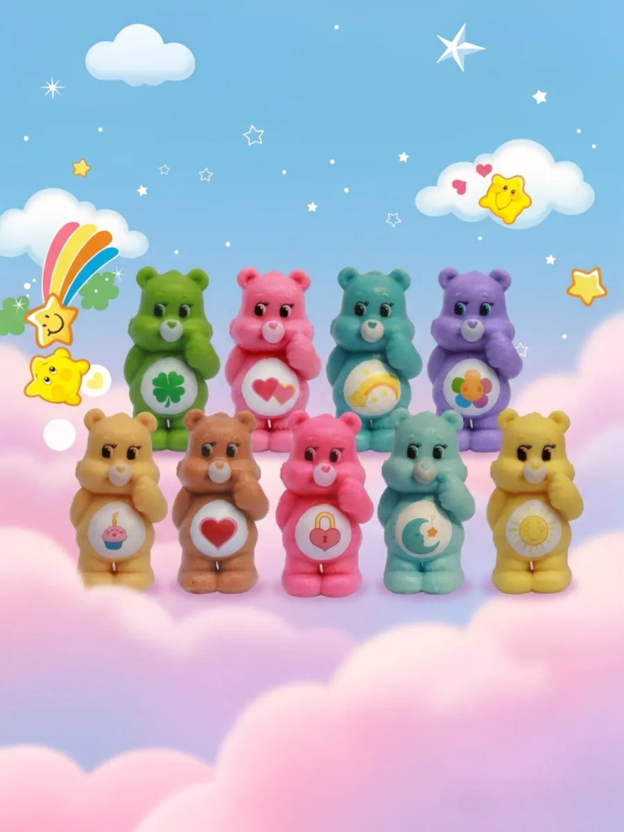 Care Bears Mini-Figuren Orsetti Del Cuore Niedliche Gachapon-Kapselspielzeuge Einschlafwunsch-Bär Actionfigur Sammlerpuppe Geschenk