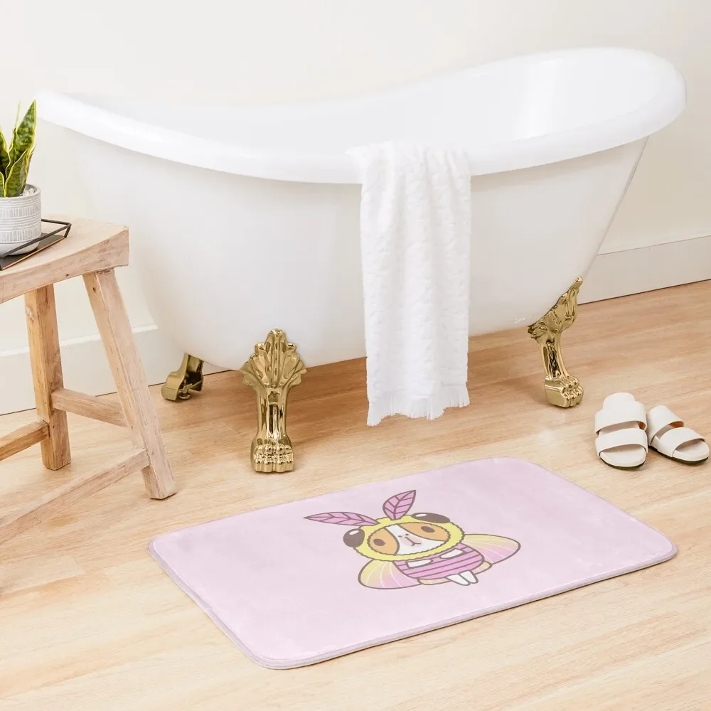 

Guinea pig in Rosy Maple Moth Costume Bath Mat Bathrooms Accessories Novelties Non-Slip Pad Slip-Resistant Mat