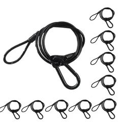 Black Steel Segurança Cable Lock, Safe Wire, LED Par Light, Duty Quick Release Pin, 3mm x 70cm, 10Pcs, Lote