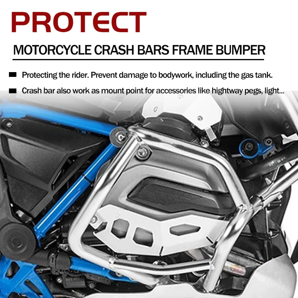 For BMW R1200GS LC 2014-2020 R 1200GS R1200 GS Motorcycle Lower Crash Bar Bumper Highway Engine Guard Tank Bars Frame Protector