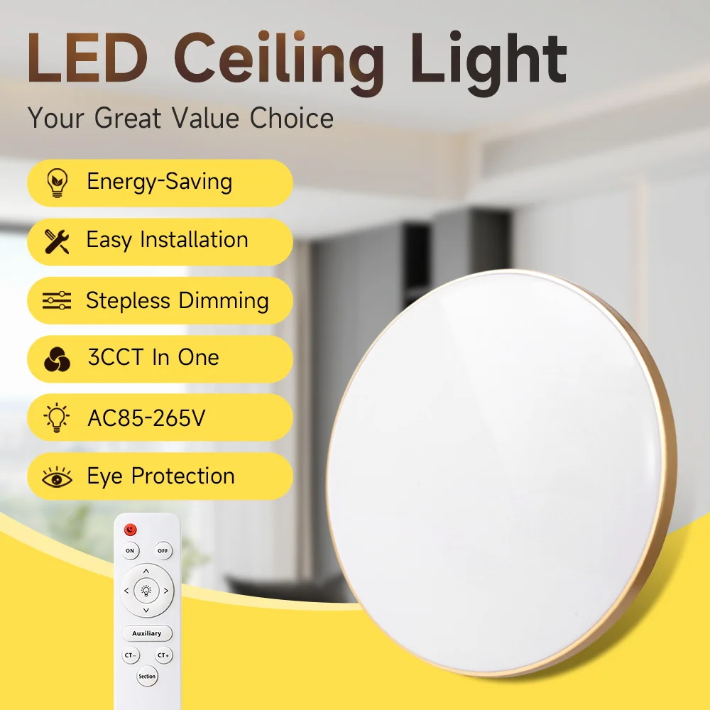 Obrázek 3: Chytrý strop lampa s daleký ovládání kolo LED strop osvětlení 30/40/50W pro žití pokoj balkon klozet strop lehký 220v
