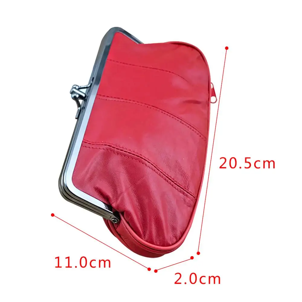 NICOLE & CO Genuine Leather Coin Purse Womens Sheepskin Change Purse Metal Hasp Closure CardHolder Wallet Zipper Small Bag short