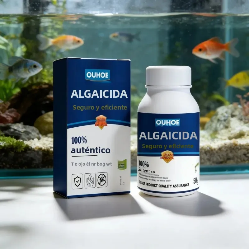 Imagen 6: Algaecida de Alta Eficiencia de 50g para Acuarios y Estanques, Control de Algas y Musgo, Reduce el Agua Verde, Purifica el Agua