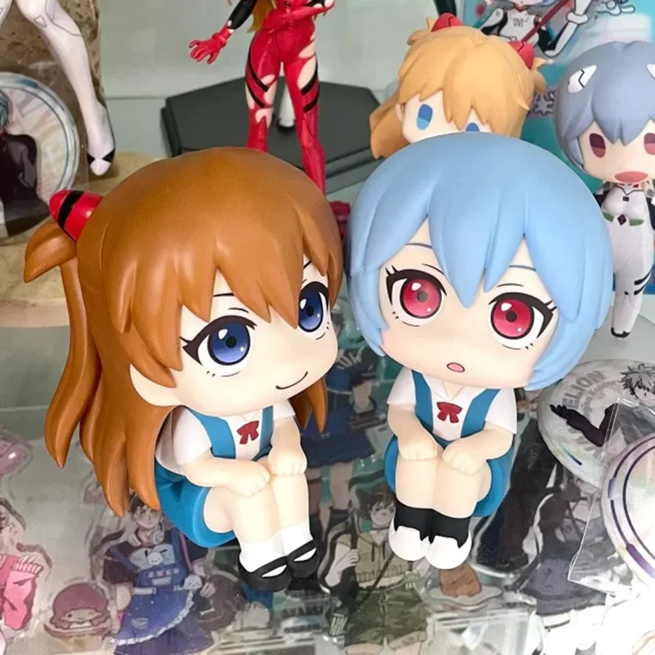 10CM Anime Evangelion Ayanami King Figur Souryuu Asuka Langley Look Up Eva Sitzen Modell Spielzeug Puppe Actionfigur PVC Ornament