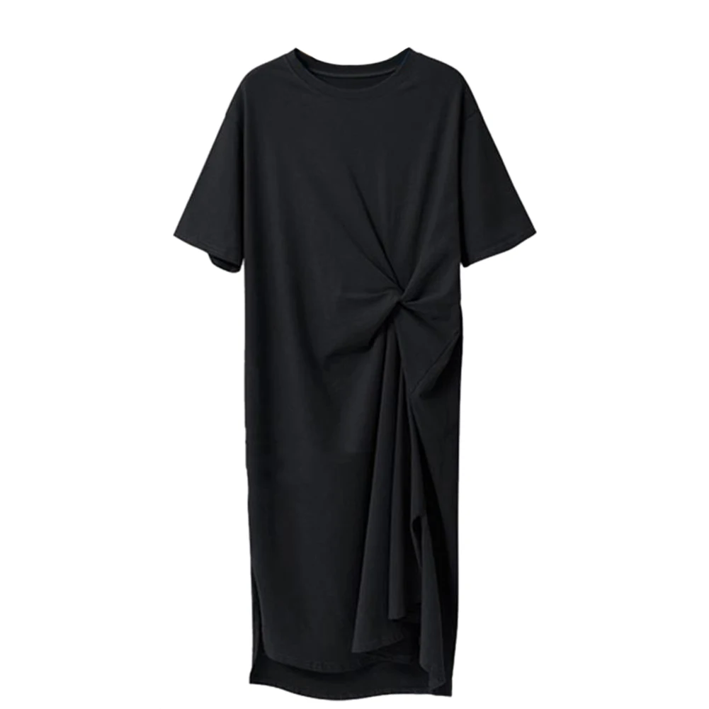 1 Stück lockeres und lässiges französisches Nischen kleid übergroßes langes T-Shirt-Kleid Sommer