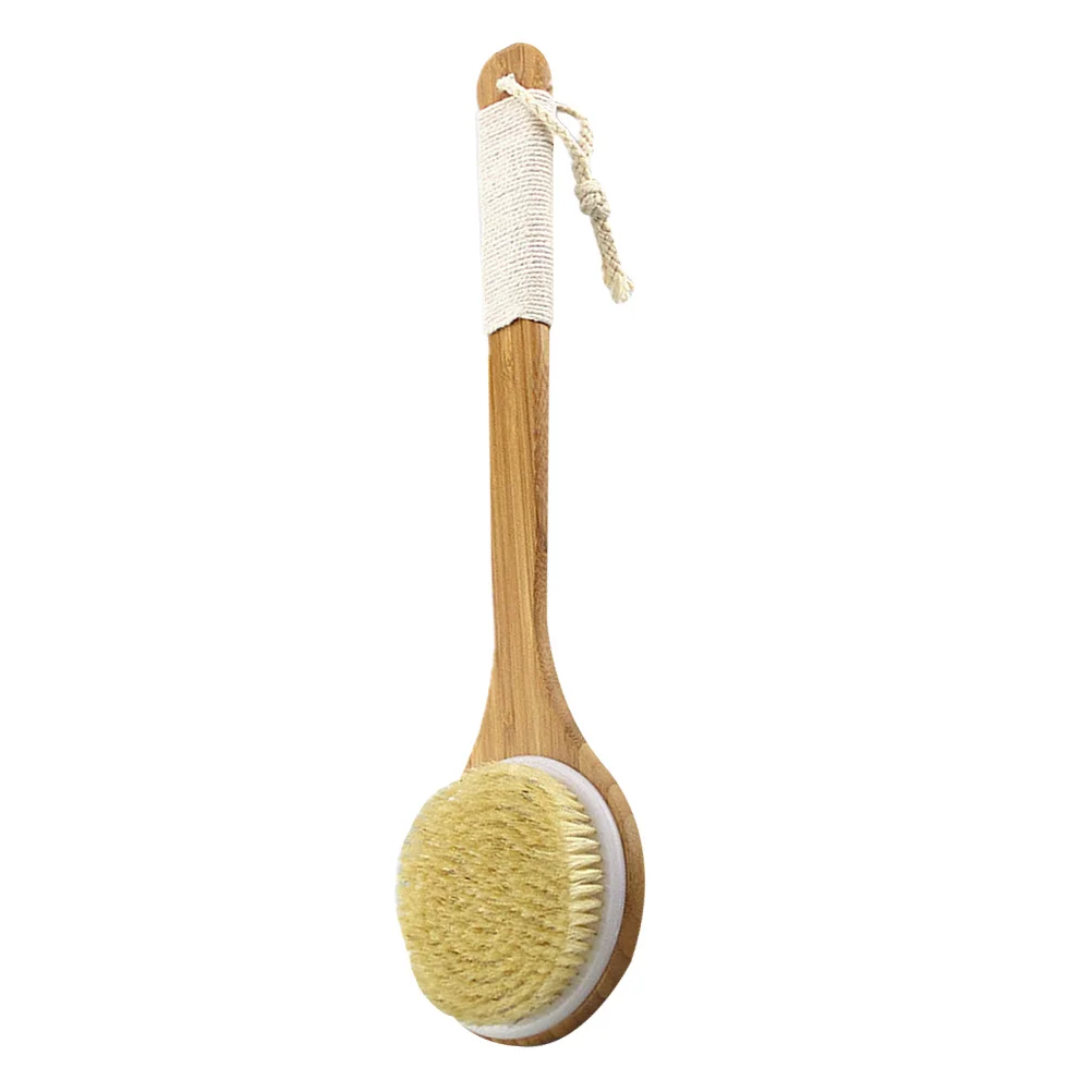 

Exfoliating Bath Bamboo Handle Soft Bristle Shower Scrubber For Back Body Cleaning Pore Cleansing Oil Control Dull