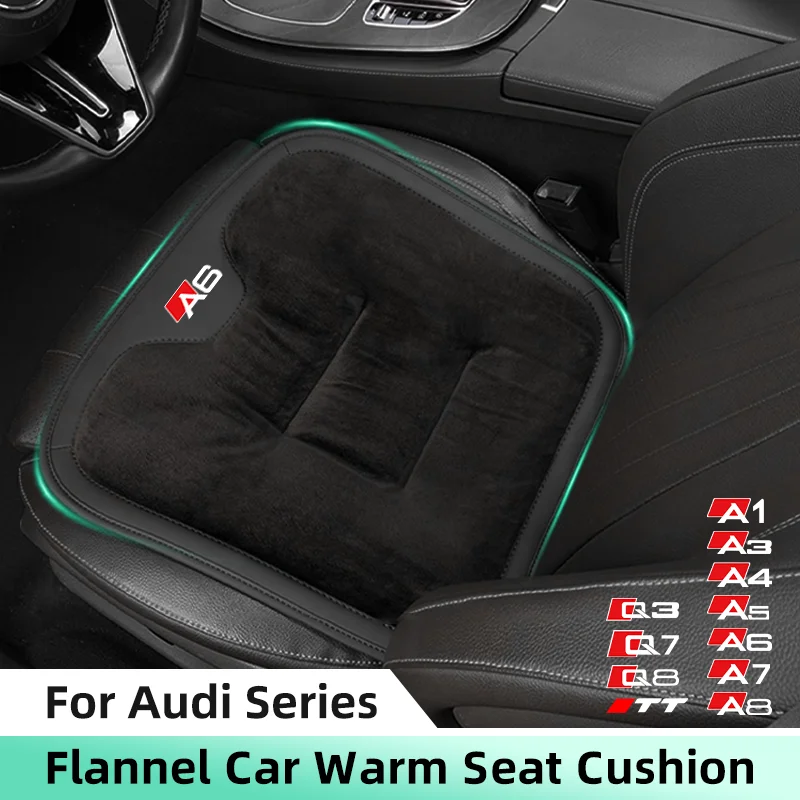 Winter Warm Car Seat Cover for AUDI A1 A3 A4 A5 A6 A7 A8 Q3 Q7 Q8 TT Velvet Plush Anti-slip Car Seat Cushion Chair Protector Pad 