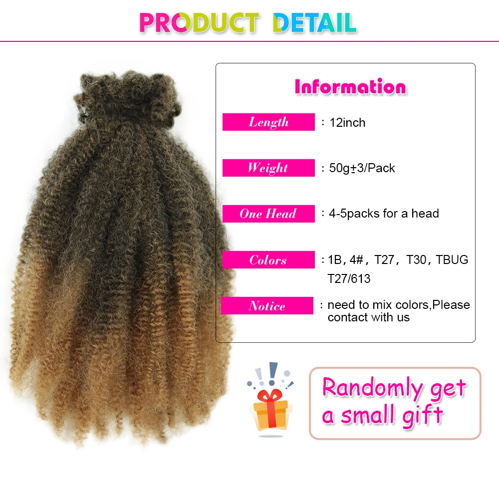 Springy Afro Twist Hair 12 Inch Pre Fluffed Spring Twist Hair Afro Twist Hair For Soft Locs Marley Twist Braiding Hair For Women