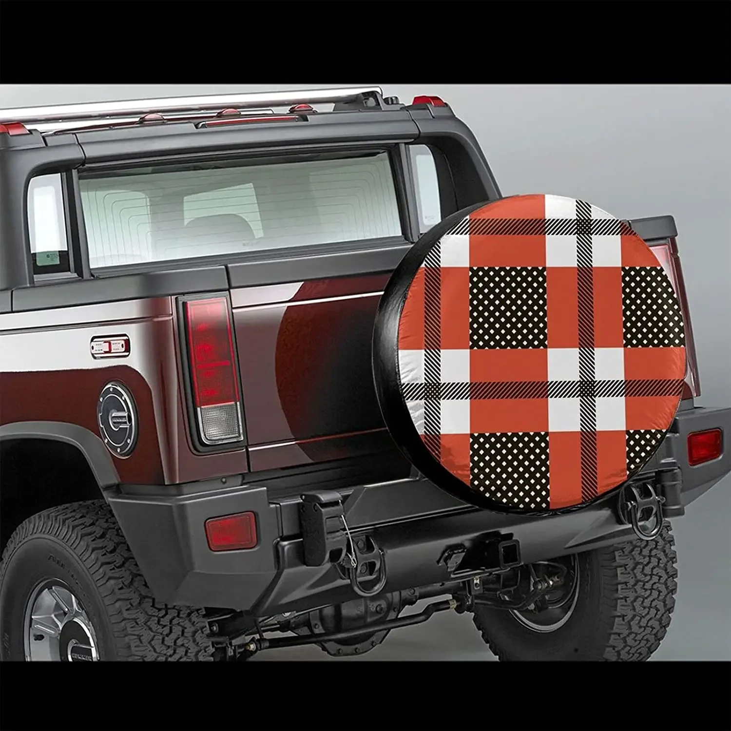 Fall Decor Plaid Tartan Beautiful Spare Tire Covers Cute Car Accessories for Women Rv Tire Covers for Trailers  SUV Truck an