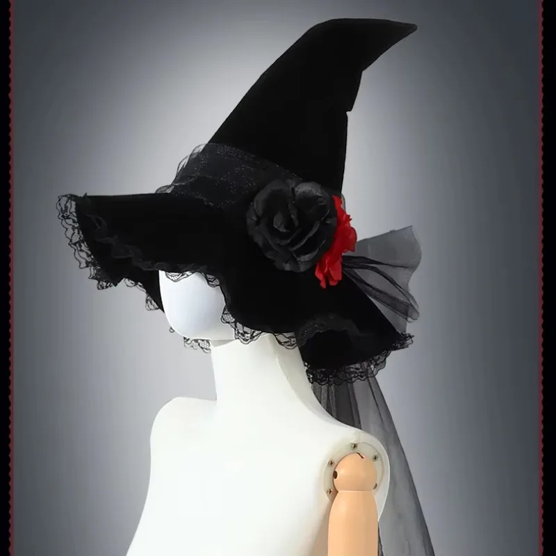 

Хэллоуин Косплей Шляпы Барокко Шляпа Ведьмы Готическая Королева Сетка Имитация Цветочного Наряда Косплей Аксессуары Реквизит Шляпа Ведьмы