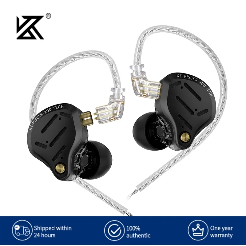 

Наушники KZ Pisces 2DD с динамическим драйвером, регулируемые внутриканальные HIFI-наушники, проводные игровые наушники с кабелем 2PIN 3.5MM