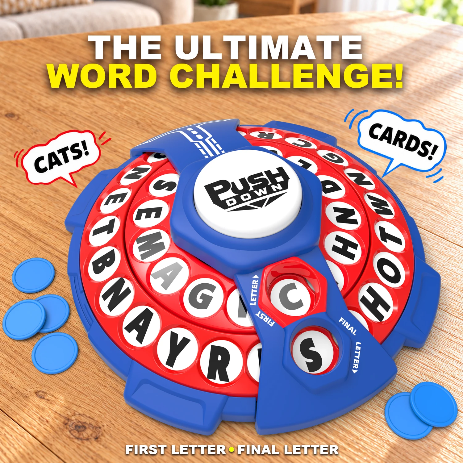 Alphabet Spinning Wheel Word Game Kids Educational Interactive Family Board Learning Toy