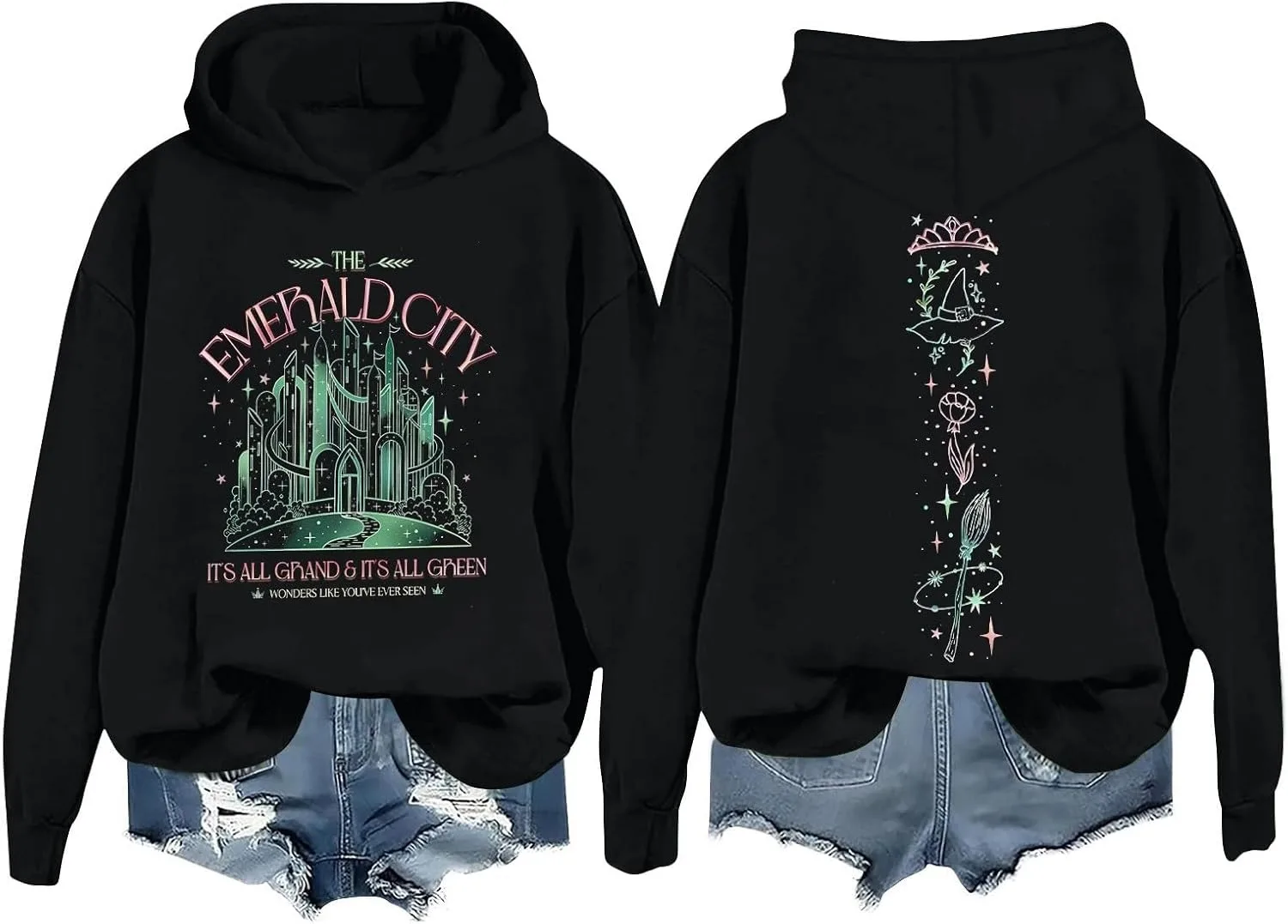 Wicked Changed For Good Witch & Princess Contrast Gradient Merch Hoodies Man/Woman Sweatshirts Printed Casual Clothes