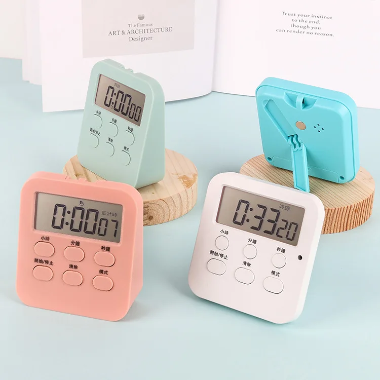

Simple and fashionable electronic timer for home kitchen baking also serves as a student alarm clock and study time manager