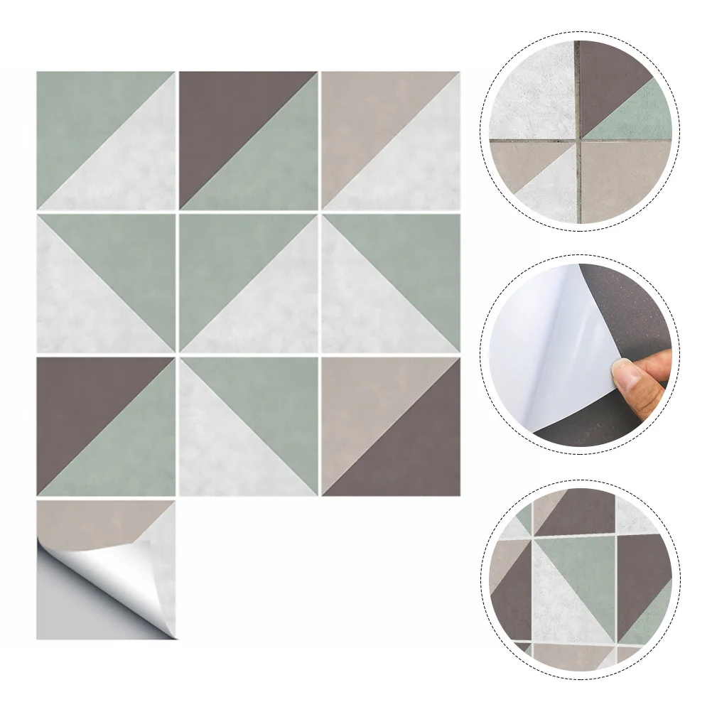 

10 pcs Concrete Style Wall Stickers Matte Pvc Removable Waterproof Tile Decals For Bathroom Kitchen Home Decor Tiles Stickers