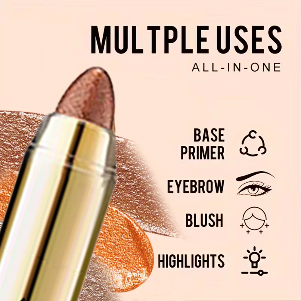 2 in 1 パールアイシャドウリップスティックペンシル 防水グリッターマットアイシャドウメイクアップ 高発色アイシャドウ（アイリッドアンダークリース用）