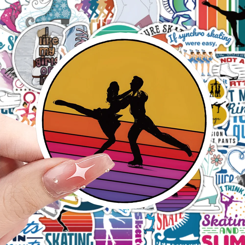 

10/50PCS ice skating sports action pattern ice skating sports ice skating decoration notebook waterproof sticker Kids Toy