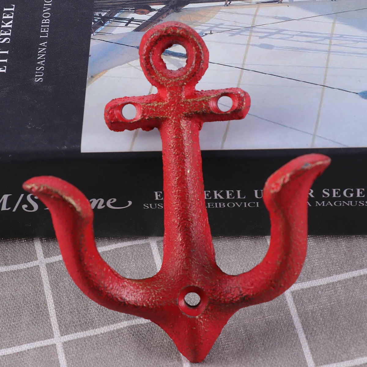 Vintage Iron Anchor Shape Wall Pendant Nautical Decor Mediterranean Bedroom Ornament Pendant Decorative Anchor Small Gift 1pc