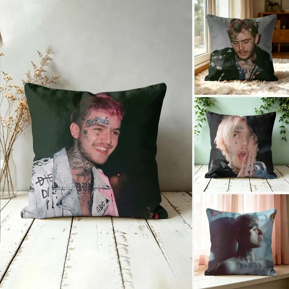 L-Lil Peep H-Hell Boy Cushion Cover Square Short Plush Pillow Case Living Room Sofa Home Decor Funda 40X40
