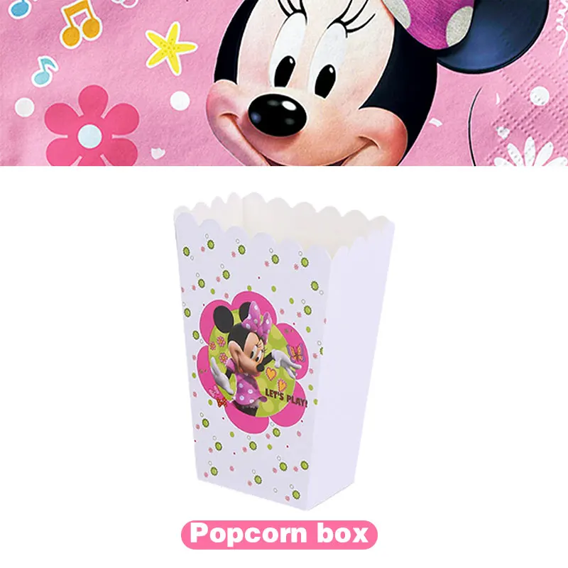 Minnie Verjaardagsfeestje Bord Beker Servies Tafelkleed Roze Thema Verjaardagsbenodigdheden voor kinderen Ballon Blaaspet Taarttopper