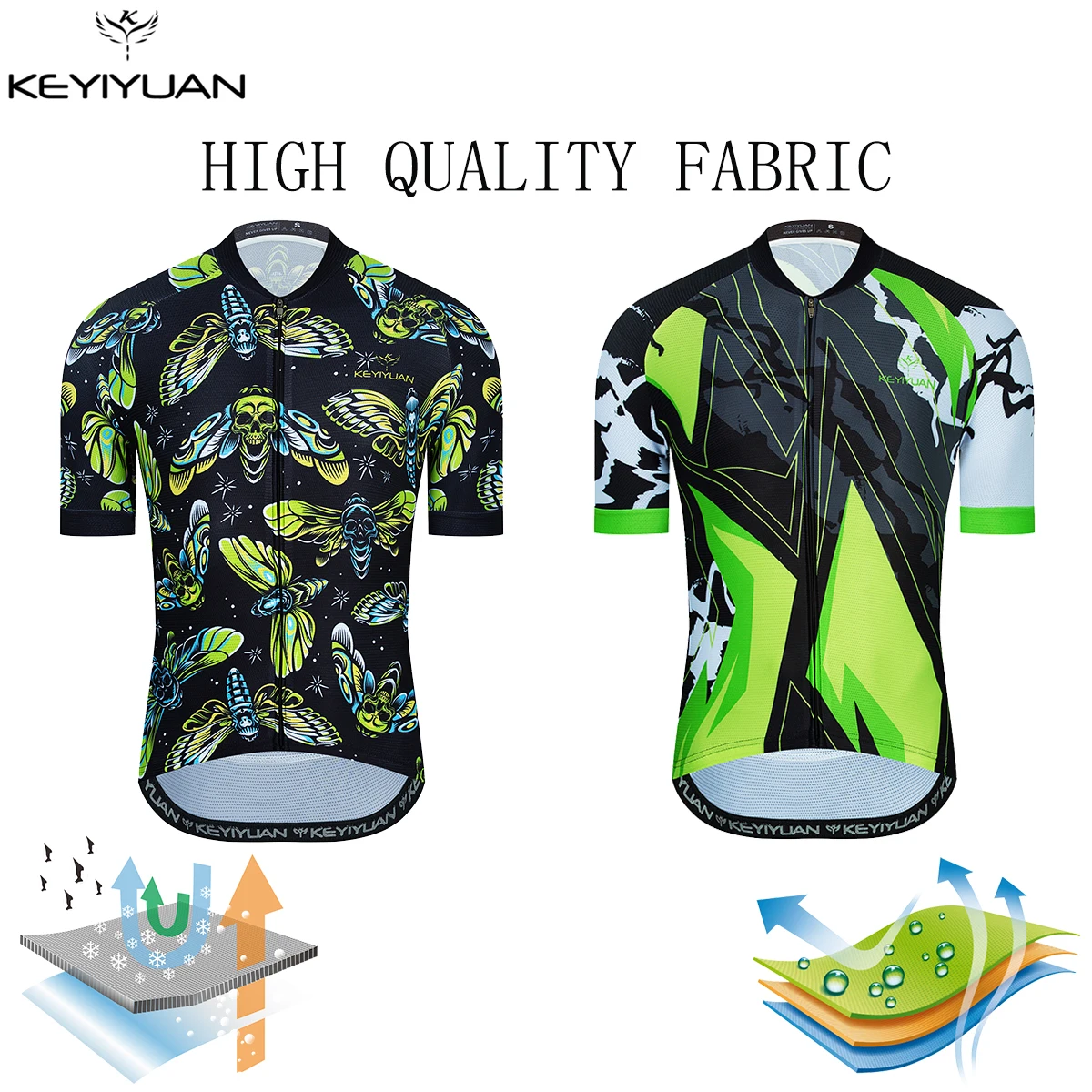 

KEYIYUAN Men Cycling Jersey Summer Short Sleeve Bicycle Clothes Breathable Bike Sports Wear Camisetas Ciclismo Mtb Manga Corta