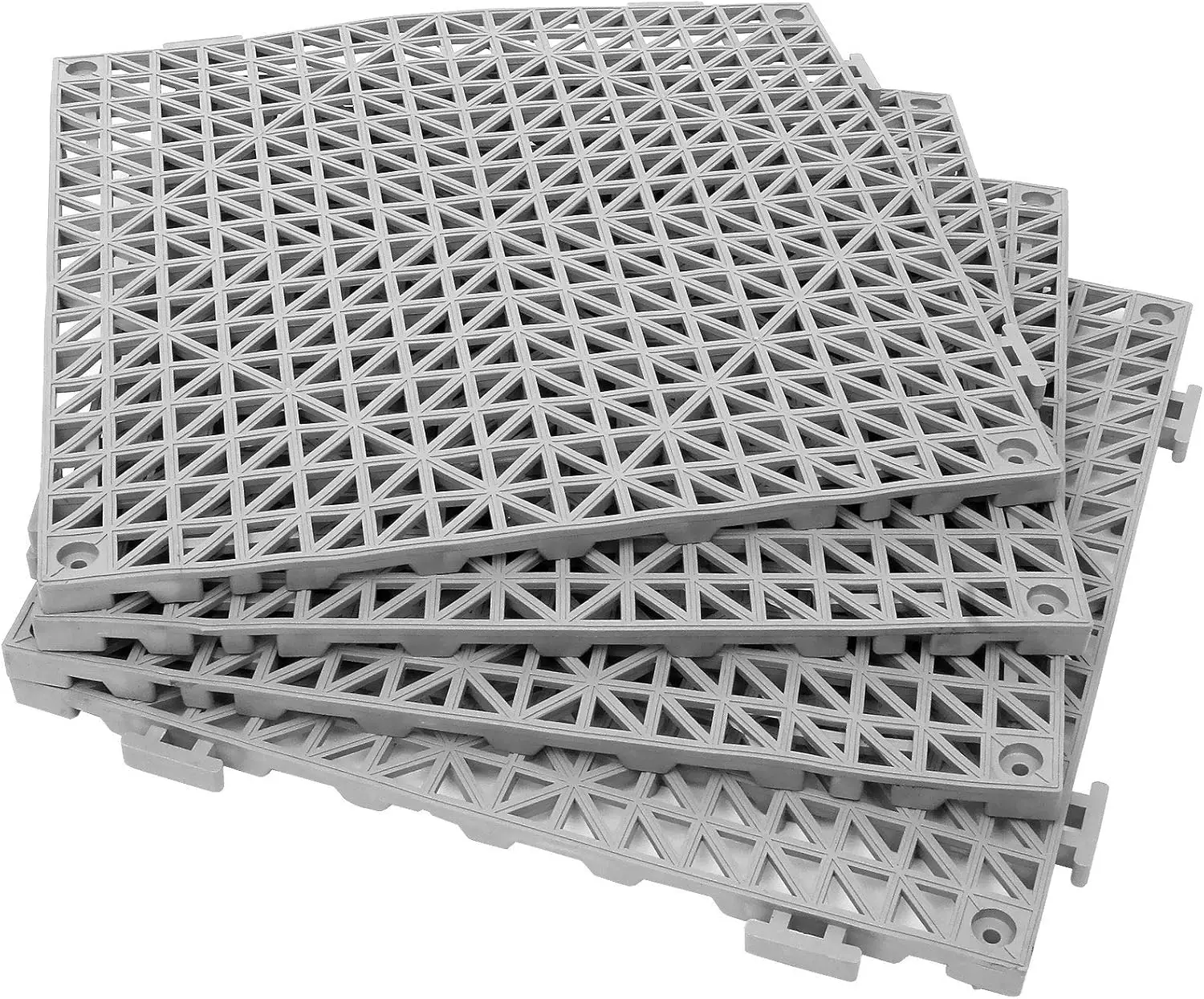 

12 Pack 12" x 12" Interlocking Rubber Bathroom Flooring Tiles Non-Slip Splicing Waterproof Mat Modular Interlocking Cushion Mat