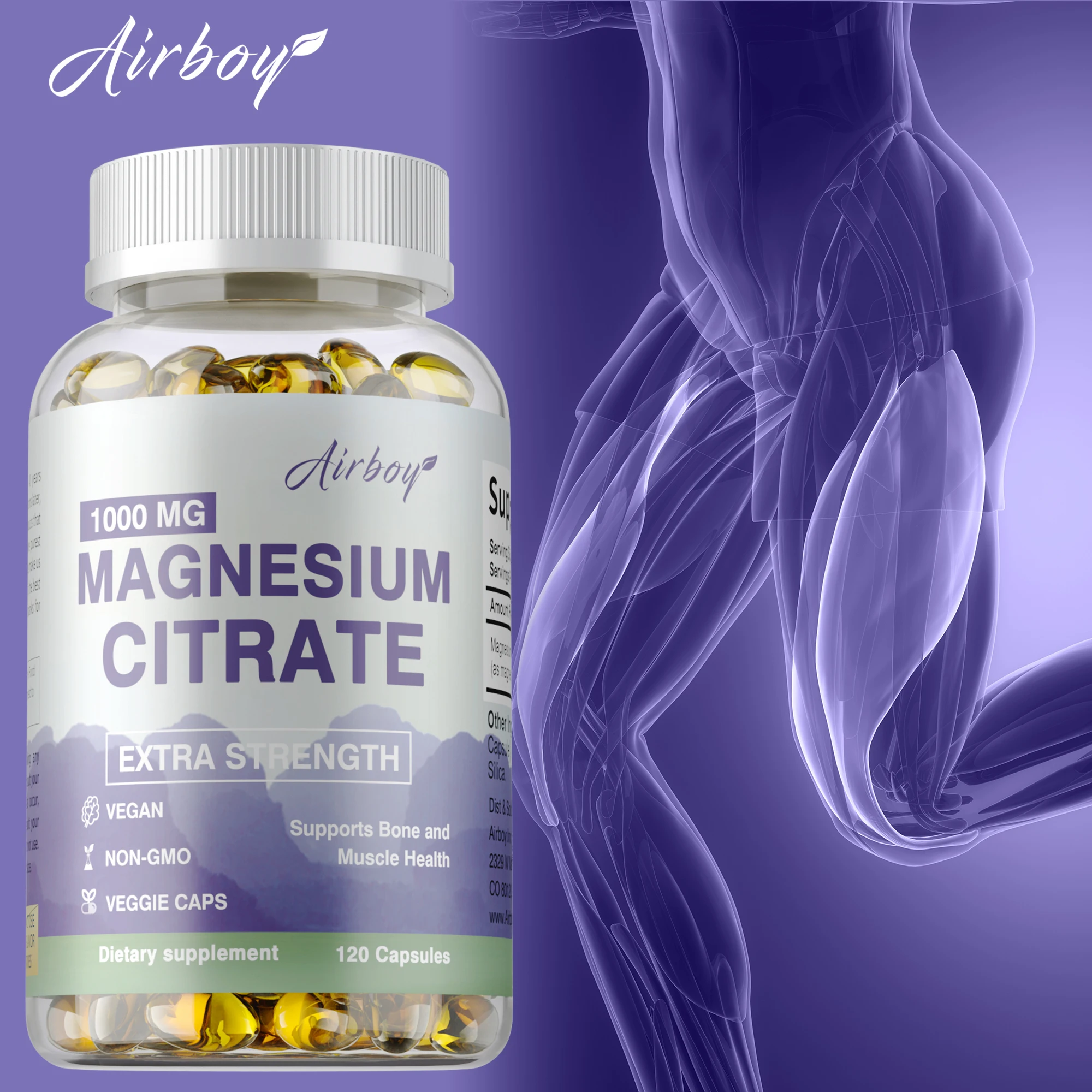 

Magnesium Citrate - Muscle Cell Metabolism,Improves Athletic Performance and Endurance,Soothes Nerves,Bone Health