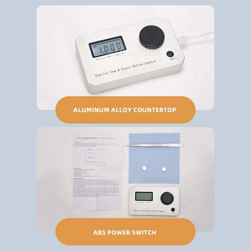  Gemstone Refractometer, Diamond Refractive Index Checker, Diamond Tester,Gem Identification Tool