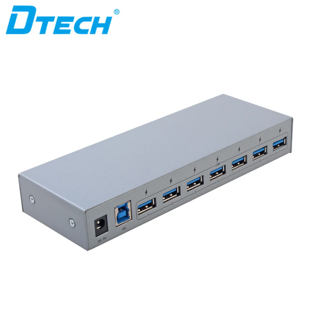 Dtech High Quality 7 Input 1 Output HUB Support Phone Keyboard Mouse Laptop Printer Computer USB 2.0 HUB