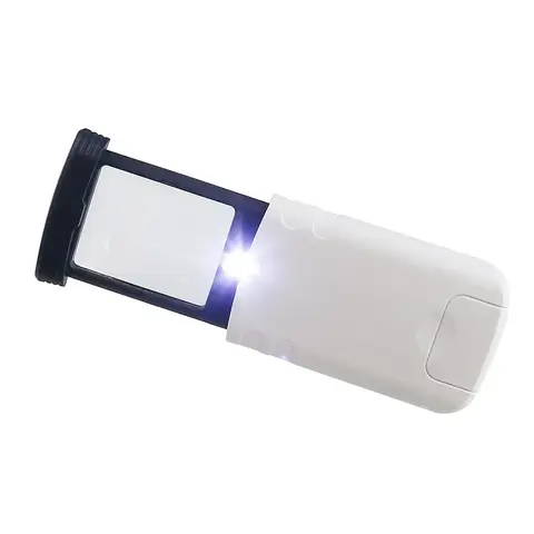 4X Magnifier with 3 LED Lights - Foldable Pocket Microscope for Jewelry, Reading & Crafts (Portable Illuminated Loupe, HD Lens)